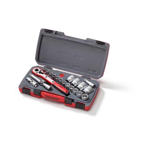 [TE-T1221] TENG 21PCE 1/2" DR. METRIC REG. SOCKET SET 12PNT