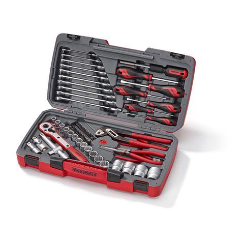 [TE-T1268] TENG 68PCE 1/2" DR. METRIC SOCKET & TOOL SET 12PNT
