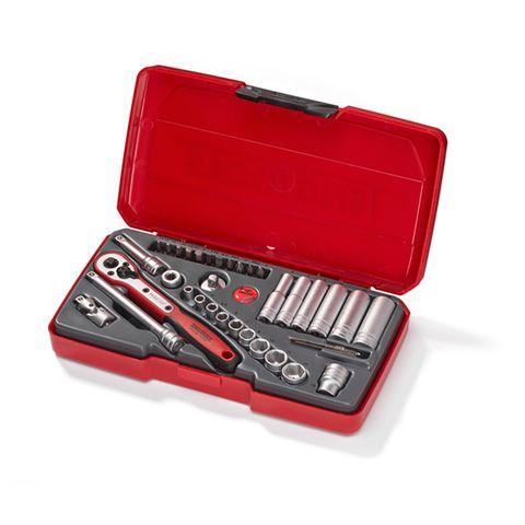 [TE-T1436] TENG 36PCE 1/4" DR. METRIC REG/DEEP SOCKET SET