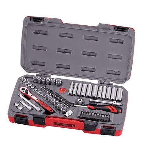 [TE-T1460] TENG 60PCE 1/4" DR. METRIC/AF REG/DEEP SOCKET SET