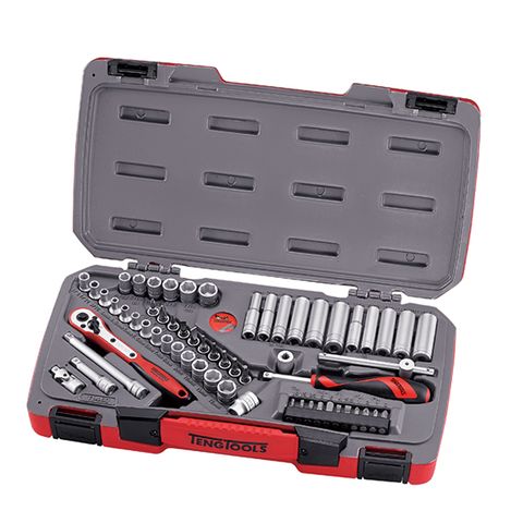 [TE-T1460] TENG 60PCE 1/4" DR. METRIC/AF REG/DEEP SOCKET SET