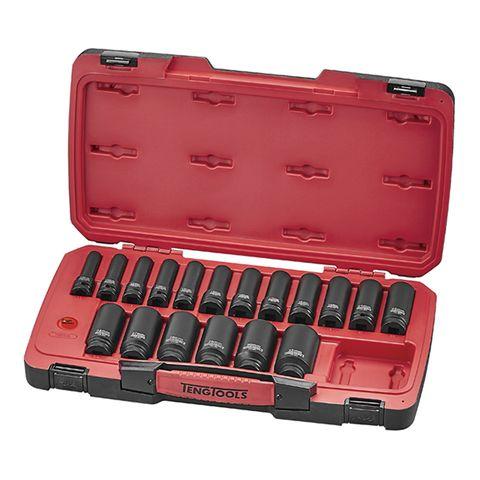 [TE-T9222L] TENG 22PCE 1/2" DR. MM DEEP IMPACT SOCKET SET 6-PNT