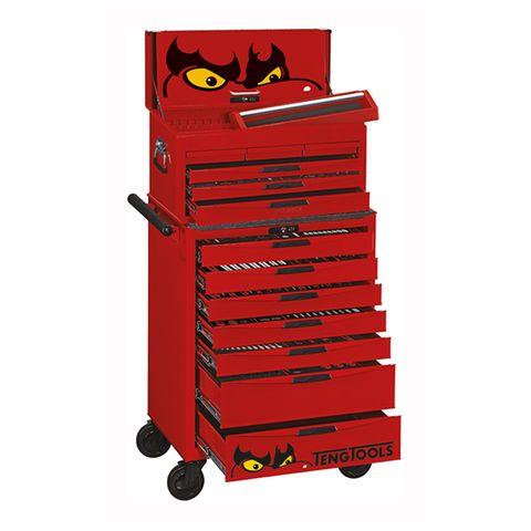 [TE-TCEMM417N] TENG 417PCE 26" 13 DRAWER STACK TOOL KIT, METRIC, EVA TRAYS, RED