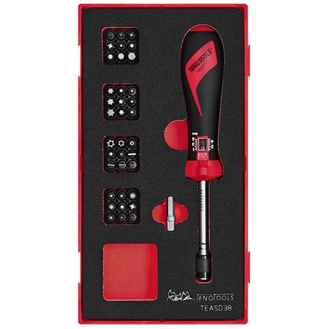 [TE-TEASD38] TENG 38PCE 1/4" DR. TORQUE SCREWDRIVER SET 1-5NM EVA-TEA-TRA