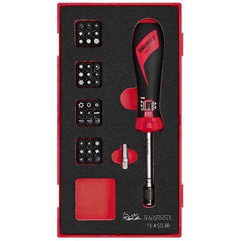 [TE-TEASD38] TENG 38PCE 1/4" DR. TORQUE SCREWDRIVER SET 1-5NM EVA-TEA-TRA