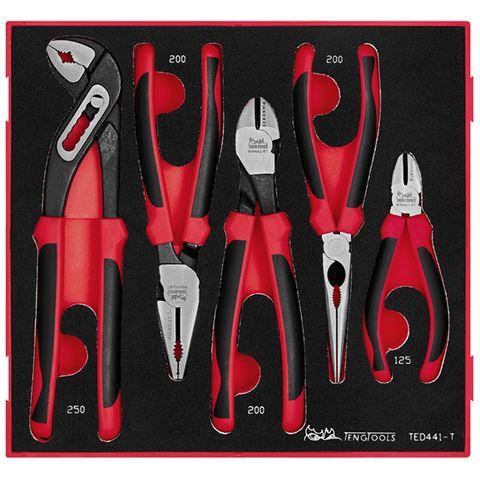 [TE-TED441-T] TENG 5PCE MB TPR GRIP PLIER SET - TED-TRAY