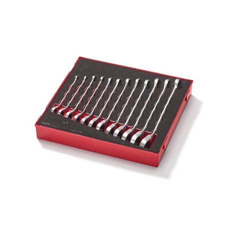 [TE-TED6512R] TENG 12PCE REV. RATCHET MM COMBINATION SPANNER SET - TED-TRAY