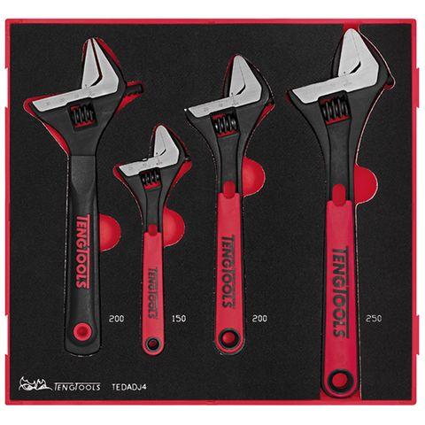[TE-TEDADJ4] TENG 4PCE ADJUSTABLE WRENCH SET - TED-TRAY