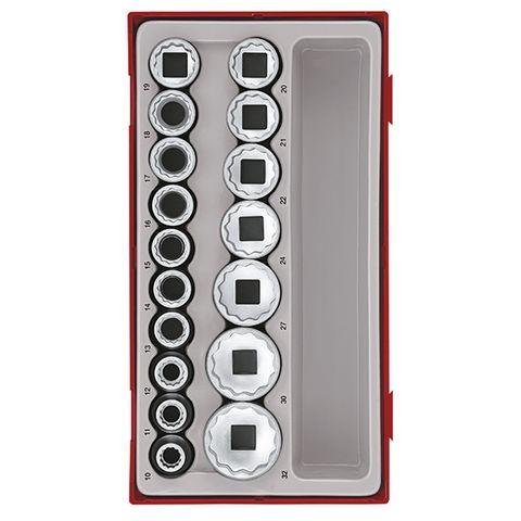 [TE-TT1217] TENG 17PCE 1/2" DR. SOCKET SET 10-32MM - TC-TRAY