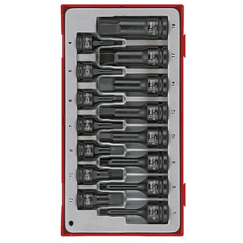 [TE-TT9015HX] TENG 15PCE 3/8" &1/2" DR. MM HEX SOCKET SET - TC-TRAY