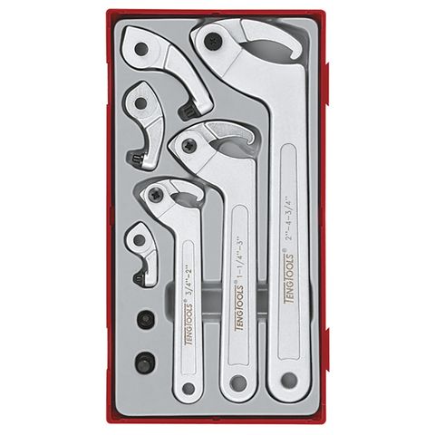 [TE-TTHP08] TENG 8PCE HOOK & P WRENCH SET - TC-TRAY
