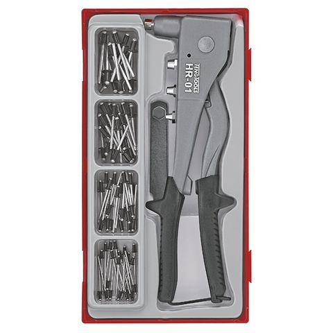 [TE-TTHR81] TENG 81PCE H/DUTY RIVET GUN SET W/RIVETS - TC-TRAY