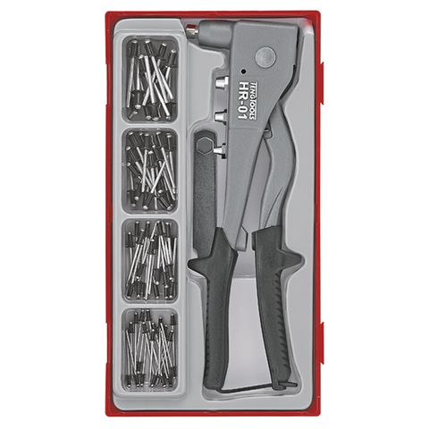 [TE-TTHR81] TENG 81PCE H/DUTY RIVET GUN SET W/RIVETS - TC-TRAY
