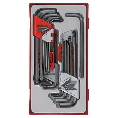 [TE-TTHT28] TENG 28PCE MM/AF HEX & TX BALL-END KEY SET - TC-TRAY