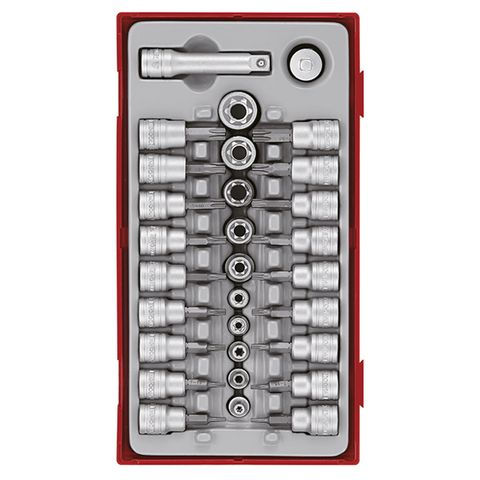 [TE-TTTX30] TENG 30PCE 1/4&3/8" DR. TX,TPX & TX-E BIT SOCKET SET - TC-TRAY