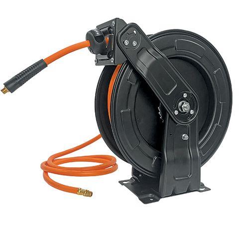 [TM300-022] ITM STEEL RETRACTABLE AIR HOSE REEL, 10MM X 20M HYBRID POLYMER AIR HOSE WITH 1/4" BSP MALE FITTINGS