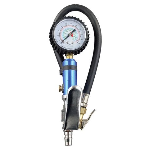 [TM340-001] ITM TYRE INFLATOR  GUN AUTO STYLE, DIAL GAUGE 0-220PSI