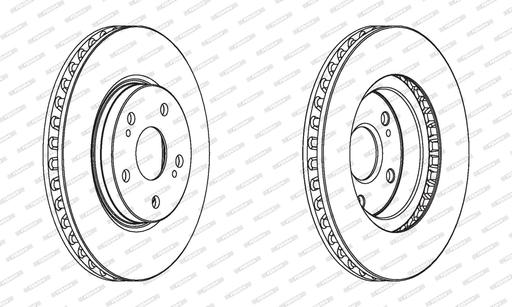 [DDF1814C] BRAKE DISC FRONT 296MM FERODO LEXUS