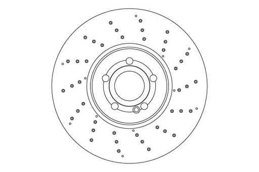 [DF6865S] BRAKE DISC FRONT 350MM TRW MERC (CROSS DRILLED)